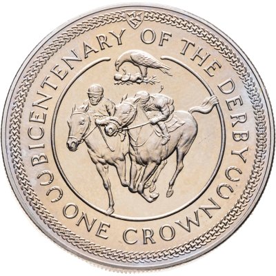 купить Остров Мэн 1 крона (crown) 1980 "200 лет скаковых Дерби"