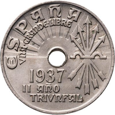 купить Испания 25 сентимо (centimos) 1937