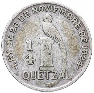 купить Гватемала 1/4 кетсаля (кетцаля, quetzal) 1928