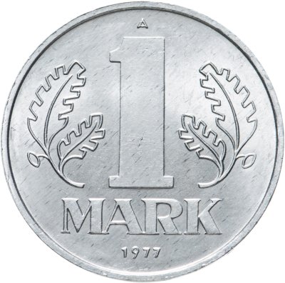 купить Германия (ГДР) 1 марка 1977, надпись "MARK"
