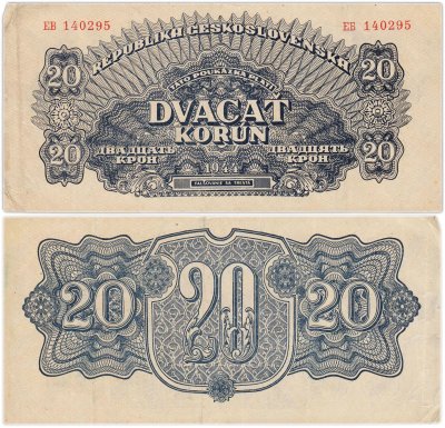 купить Чехословакия 20 крон 1944 серия EB