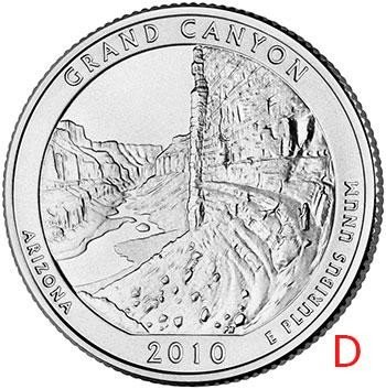 купить США 25 центов (квотер) 2010 D — Национальный парк Гранд-Каньон