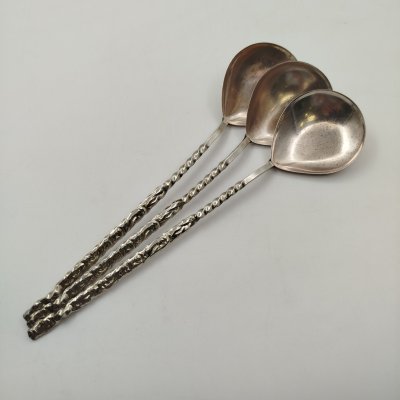 купить Набор из трех ложек для варенья с витыми рукоятями, металл, СССР, 1960-1990 гг.