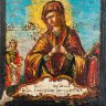 Купить Икона Божией Матери "Умягчение злых сердец", дерево, темпера, золочение, Российская империя, 1750-1800 гг.