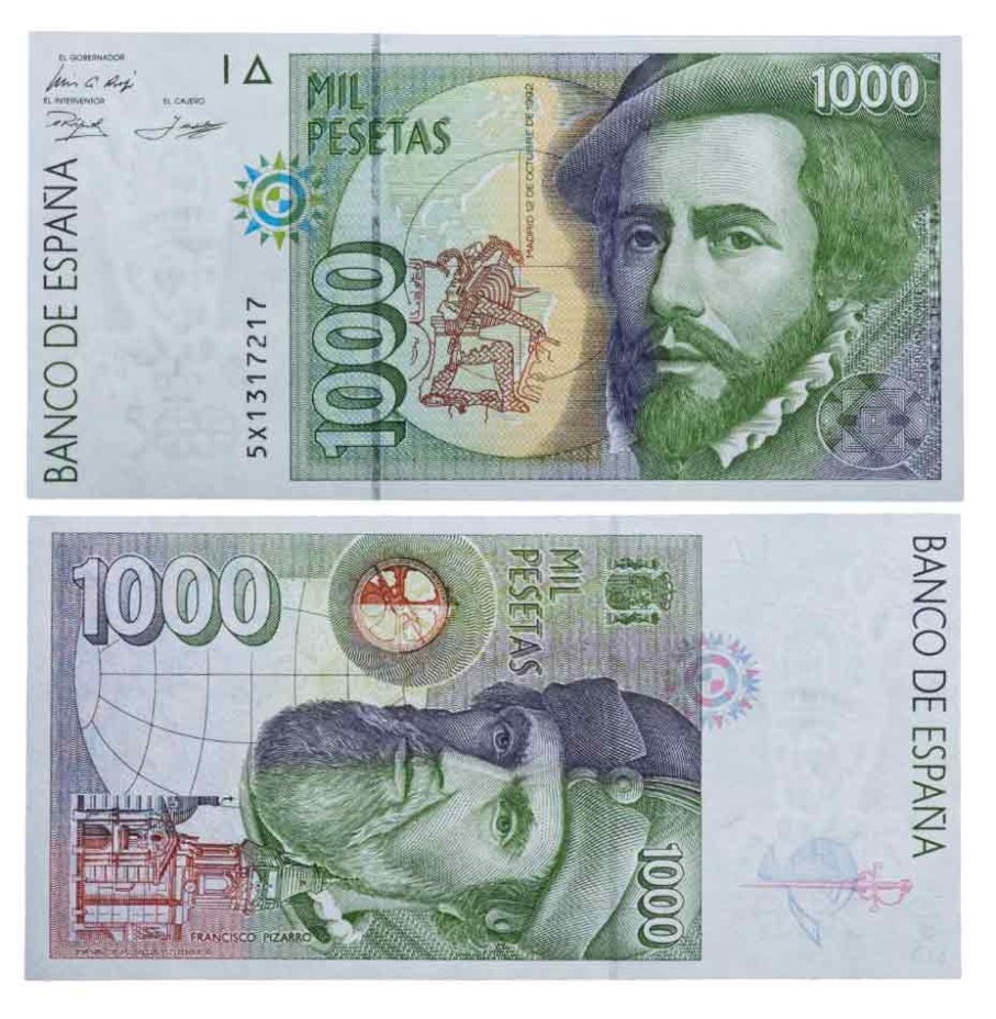 Купить Испания 1000 песет 1992 года (Pick 163)