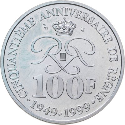 купить Монако 100 франков (francs) 1999 50 лет правлению Ренье III