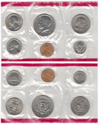 купить США годовой набор из 6-и монет 1, 5, 10 центов и 1/4, 1/2 и 1 доллар (cent, dollar) 1979 Знак монетного двора "D"