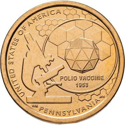 купить США 1 доллар (dollar) 2019 D "Американские инновации - Вакцина против полиомиелита (Пенсильвания)"