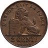 Купить Бельгия 2 сантима (centimes) 1919  Надпись на французском - 'ALBERT ROI DES BELGES'