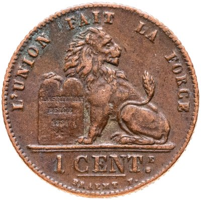 купить Бельгия 1 сантим (centime) 1914 Надпись на французском - 'ALBERT ROI DES BELGES'