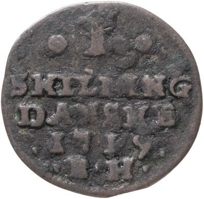 купить Дания 1 скиллинг 1719
