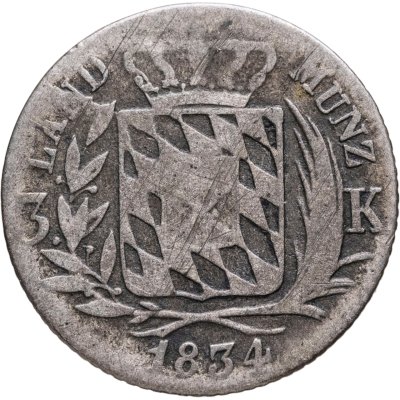 купить Бавария 3 крейцера 1834