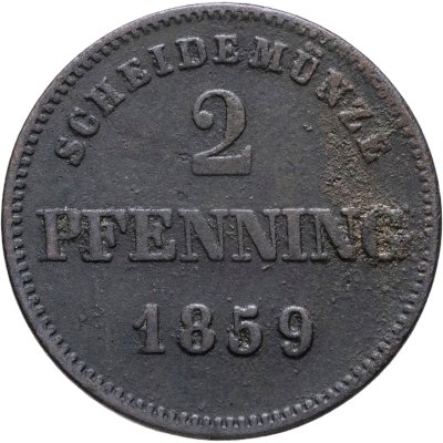 купить Бавария 2 пфеннинга 1859