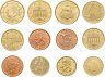 Купить Набор из 12 монет евро центов разных стран - 5, 10, 20, 50 евроцентов 1999-2011