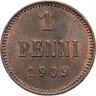 Купить 1 пенни (penni) 1909 Российская Финляндия