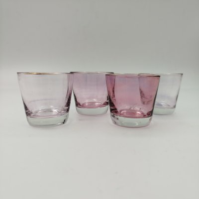 купить Набор из 4-х стопок розового оттенка, стекло, золочение, СССР, 1970-1990 гг.