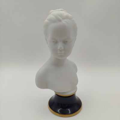 купить Бюст "Луиза Броньяр" ("Девочка") по мотивам одноименного произведения Жана Антуана Гудона, фарфор, крытье, золочение, Европа, 1990-2000 гг.