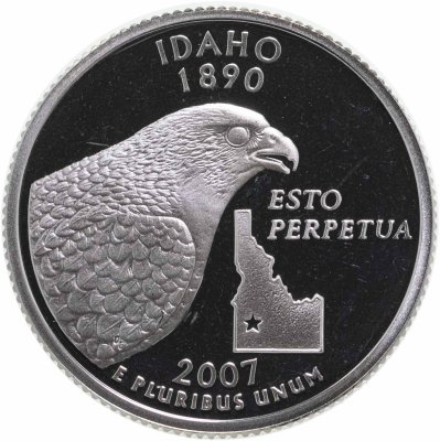 купить США 25 центов (квотер, 1/4 доллара, quarter dollar) 2007 S "Квотер штата Айдахо", знак монетного двора: "S" - Сан-Франциско"