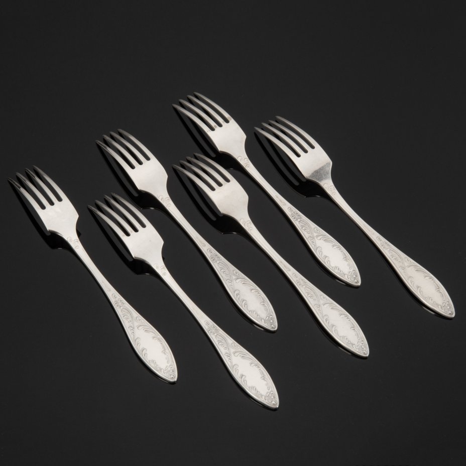 Набор из 6 вилок "Пламя", мНЦ (медь-никель-цинк), штамповка ...