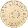 Купить Саар 10 франков (francs) 1954