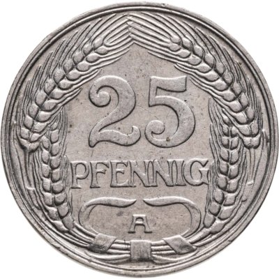 купить Германия 25 пфеннигов (pfennig) 1910 A