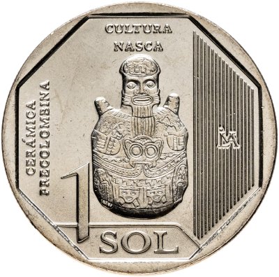 купить Перу 1 соль 2025 "Доколумбовая керамика - Культура Наска"