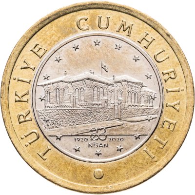 купить Турция 1 лира 2020 "100 лет Великому национальному собранию Турции"