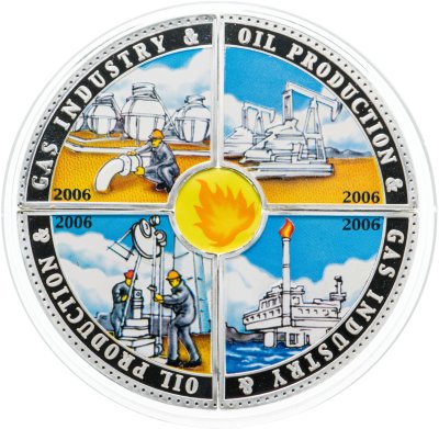 купить Острова Кука набор из 4-х монет 50 центов 2006 "Газо- и нефтеперерабатывающая промышленность"