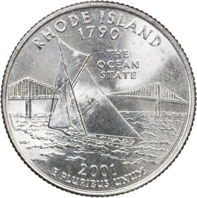 купить США 25 центов [Квотер] 2001 D [KM#320] "Род-Айленд"