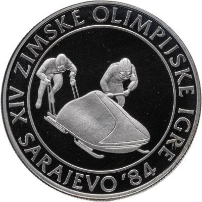 купить Югославия 100 динаров (динара, dinara) 1983 "XIV зимние Олимпийские игры, Сараево 1984 - Бобслей"