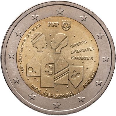купить Португалия 2 евро (euro) 2017 "150 лет Полиции общественной безопасности"