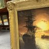 Купить Картина "Петербург. 1825 г." в раме, художник Жебровский И., холст, масло, гипс, золочение, Россия, 1980-2000 гг.