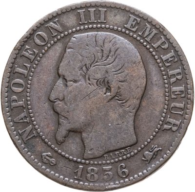 купить Франция 5 сантимов (centimes) 1856 D знак монетного двора: "D" - Лион