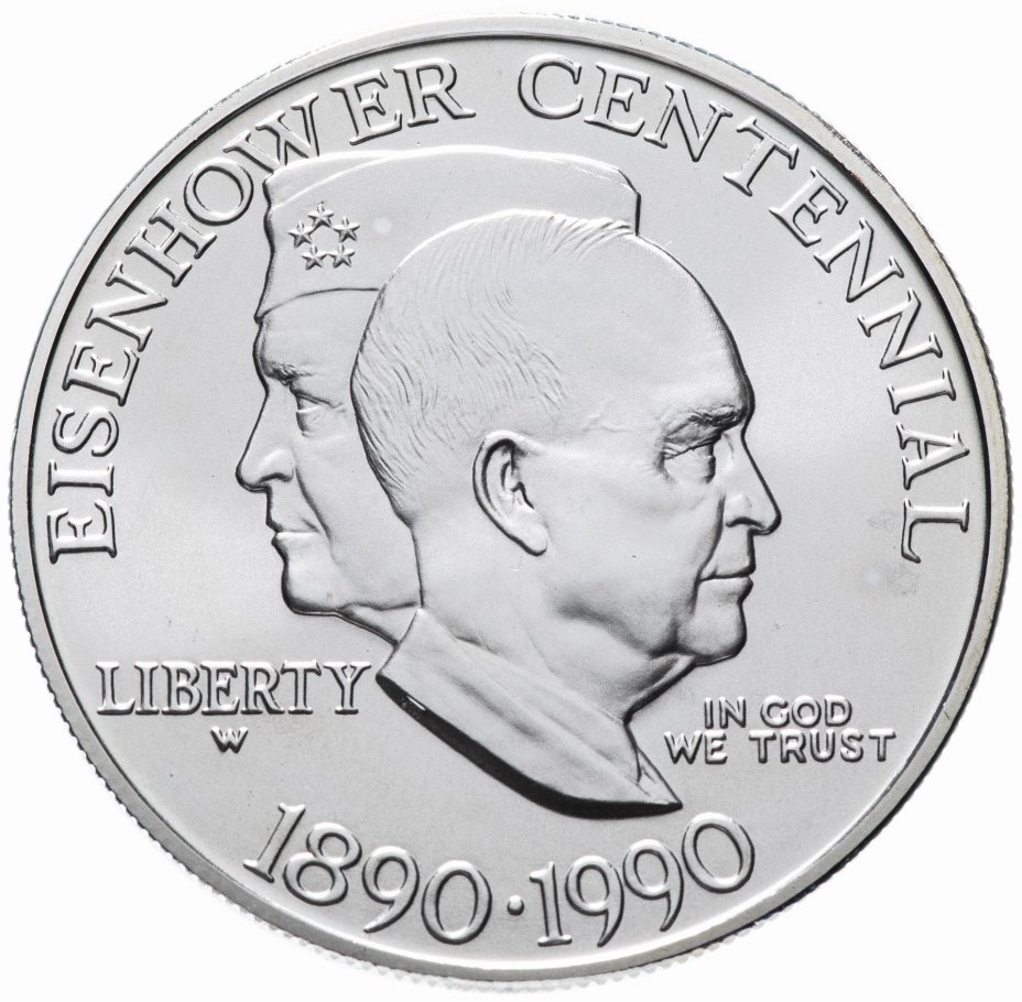 купить США 1 доллар (dollar) 1990 W "100 лет со дня рождения Эйзенхауэра"