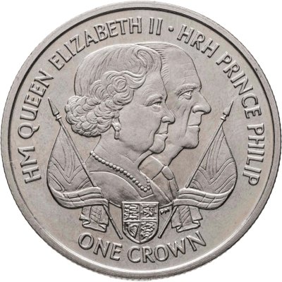 купить Остров Мэн 1 крона (crown) 2011 "Королева Елизавета II и Принц Филипп"