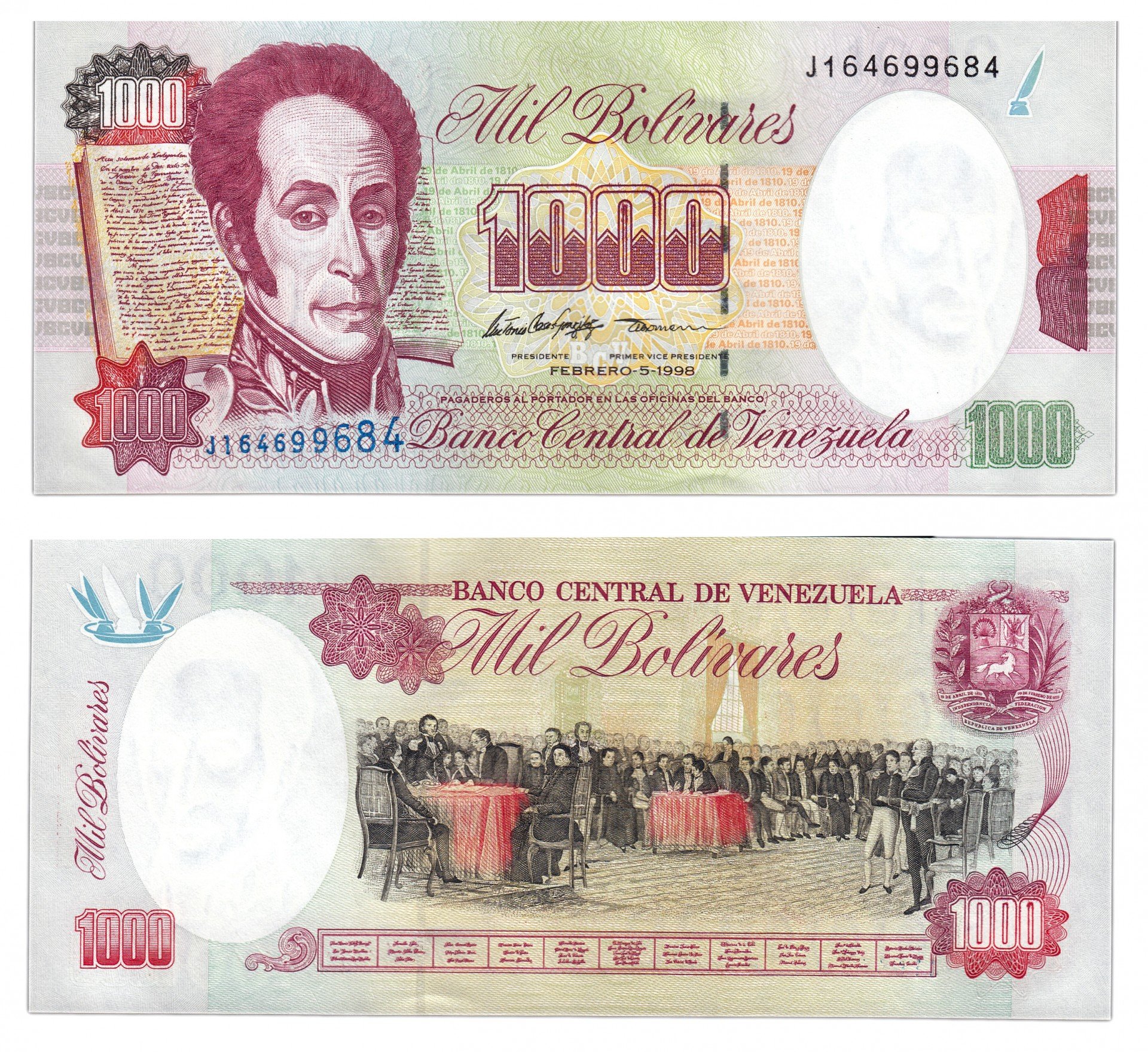 Купить Купюры Венесуэлы 10 Боливар 2008 Год