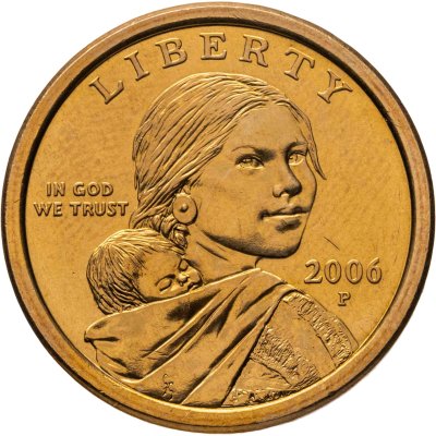 купить США 1 доллар (dollar) 2006 "Sacagawea dollar (Сакагавея доллар - парящий орёл)", знак монетного двора "P" - Филадельфия