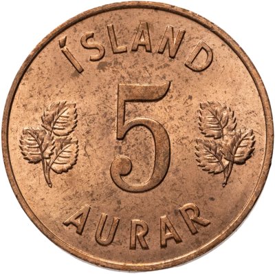 купить Исландия 5 эйре (aurar) 1966