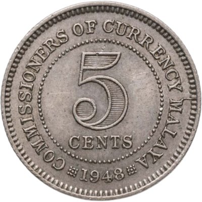 купить Малайя 5 центов (cents) 1948