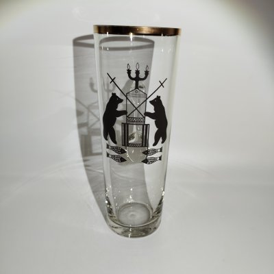 купить Кружка пивная с гербом Великого Новгорода, стекло, деколь, золочение, СССР, 1970-1990 гг.