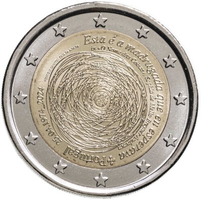 купить Португалия 2 евро 2024 "Свобода в руках каждого (50-летие революции 25 апреля 1974 года)"