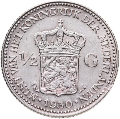 купить Нидерланды 1/2 гульдена (gulden) 1930