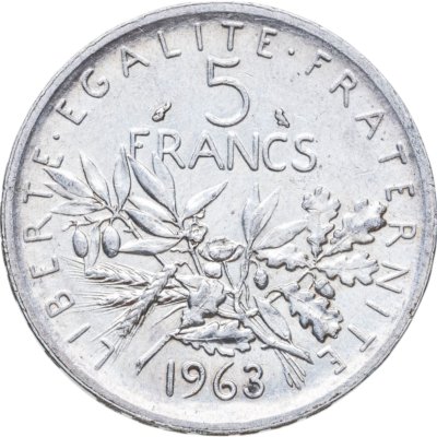 купить Франция 5 франков (francs) 1963