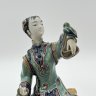 Купить Статуэтка "Китайская девушка с птицей", Shiwan Wucai, керамика, глазурь, роспись, Китай, 1980-2000 гг.