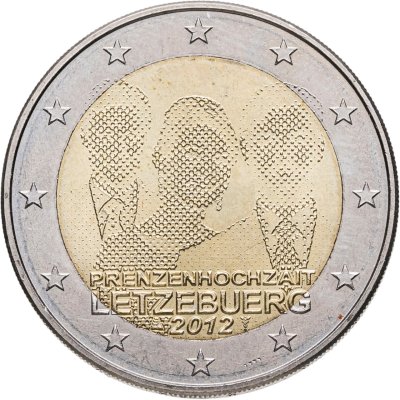 купить Люксембург 2 евро (euro) 2012 свадьба Великого герцога Гийома и графини Стефании де Ланнуа
