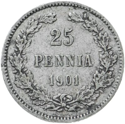 Купить 25 пенни (pennia) 1901 L