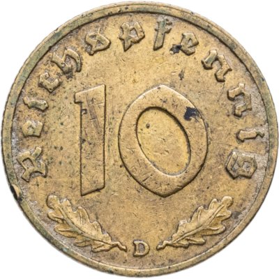 купить Германия (Третий рейх) 10 рейхспфеннигов (reichspfennig) 1937 D