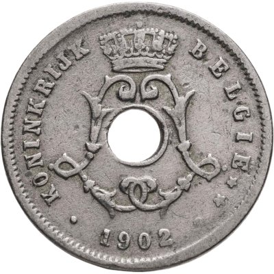 купить Бельгия 5 сантимов (centimes) 1902 Надпись на голландском - 'BELGIË'