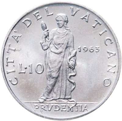 Купить Ватикан 10 лир (lire) 1963