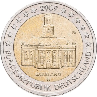 купить Германия 2 евро 2009 A "Федеральные земли Германии - Церковь Людвига в Саарбрюккен, Саар"